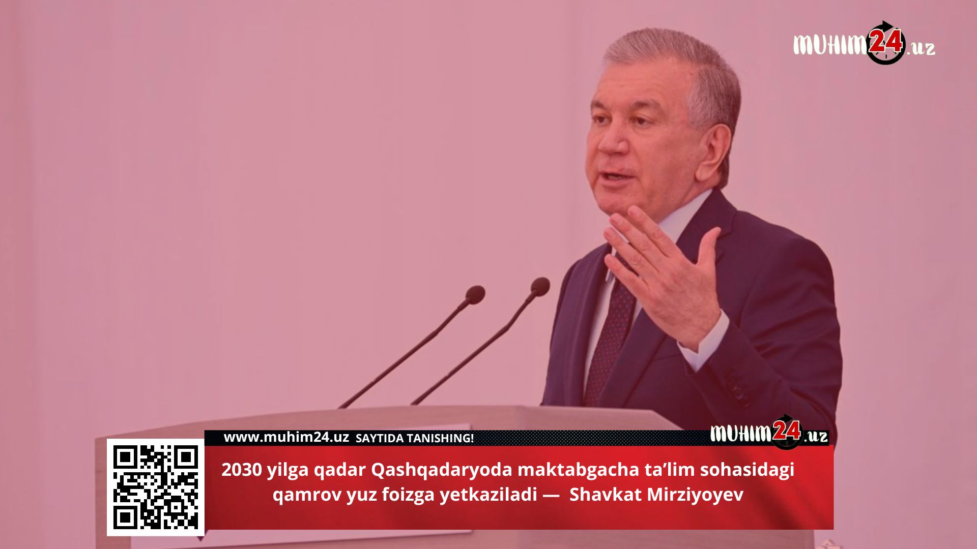 2030 yilga qadar Qashqadaryoda maktabgacha ta’lim sohasidagi qamrov yuz foizga yetkaziladi —  Shavkat Mirziyoyev