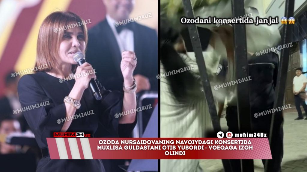 Ozoda Nursaidovaning Navoiydagi konsertida muxlisa guldastani otib yubordi – voeaga izoh olindi