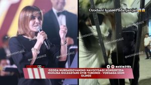 Ozoda Nursaidovaning Navoiydagi konsertida muxlisa guldastani otib yubordi – voeaga izoh olindi